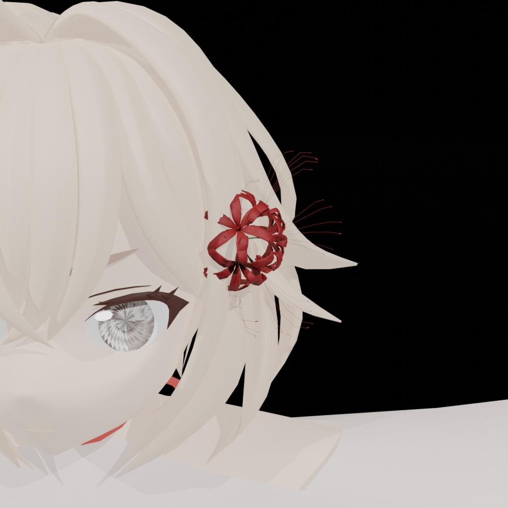 【VRChat想定】彼岸花ヘアアクセサリー