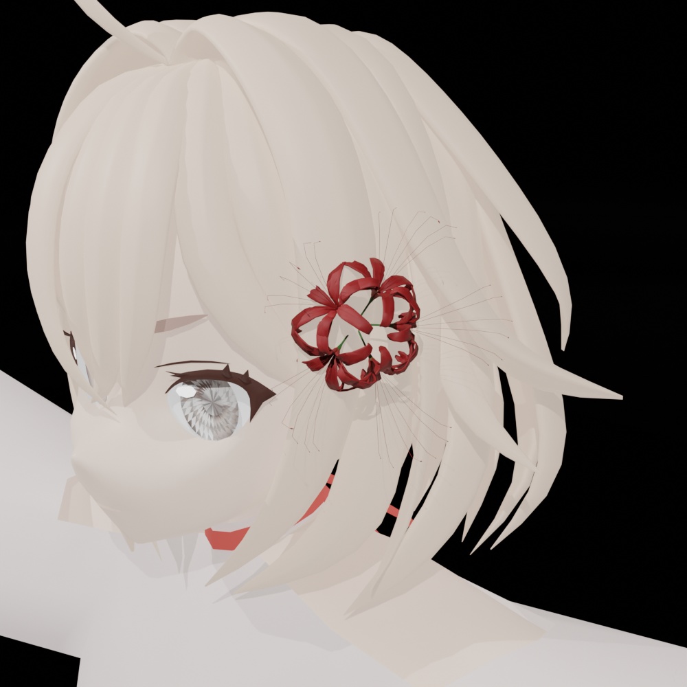 【VRChat想定】彼岸花ヘアアクセサリー