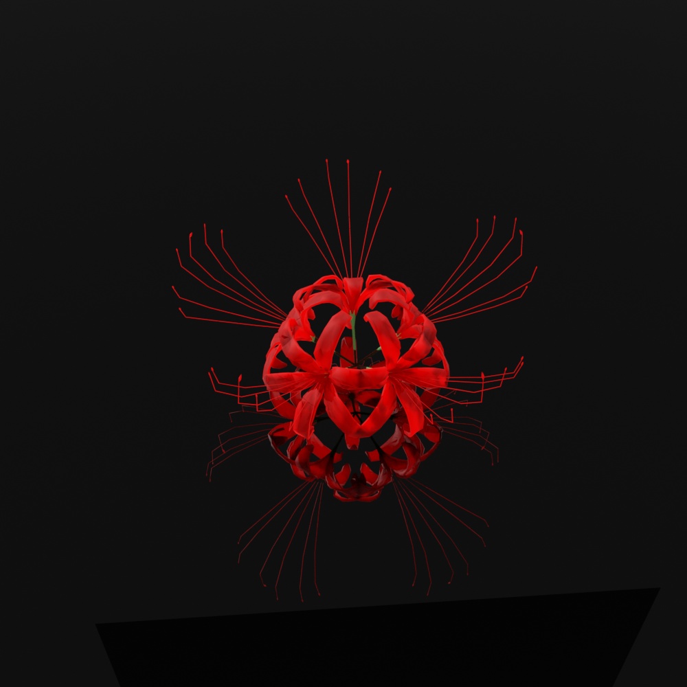 【VRChat想定】彼岸花ヘアアクセサリー