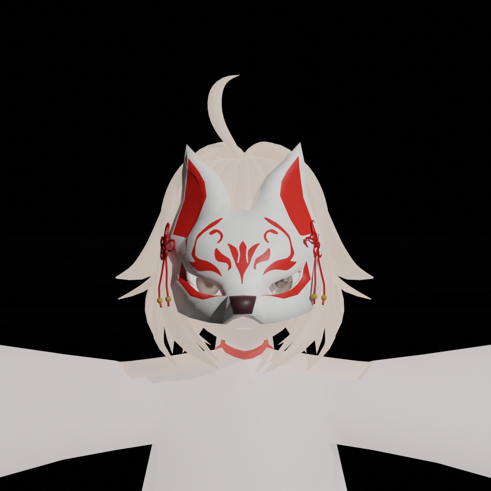 【VRChat想定】狐面ヘアアクセサリー
