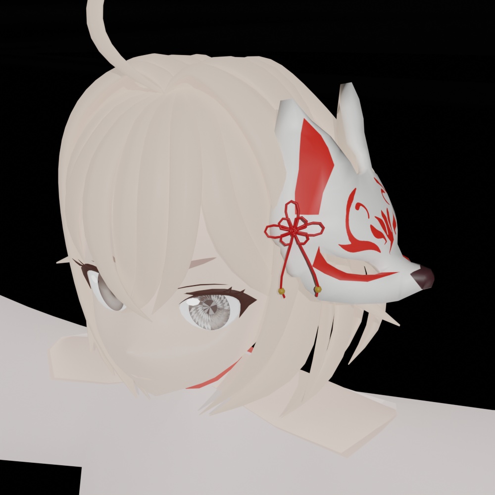 【VRChat想定】狐面ヘアアクセサリー
