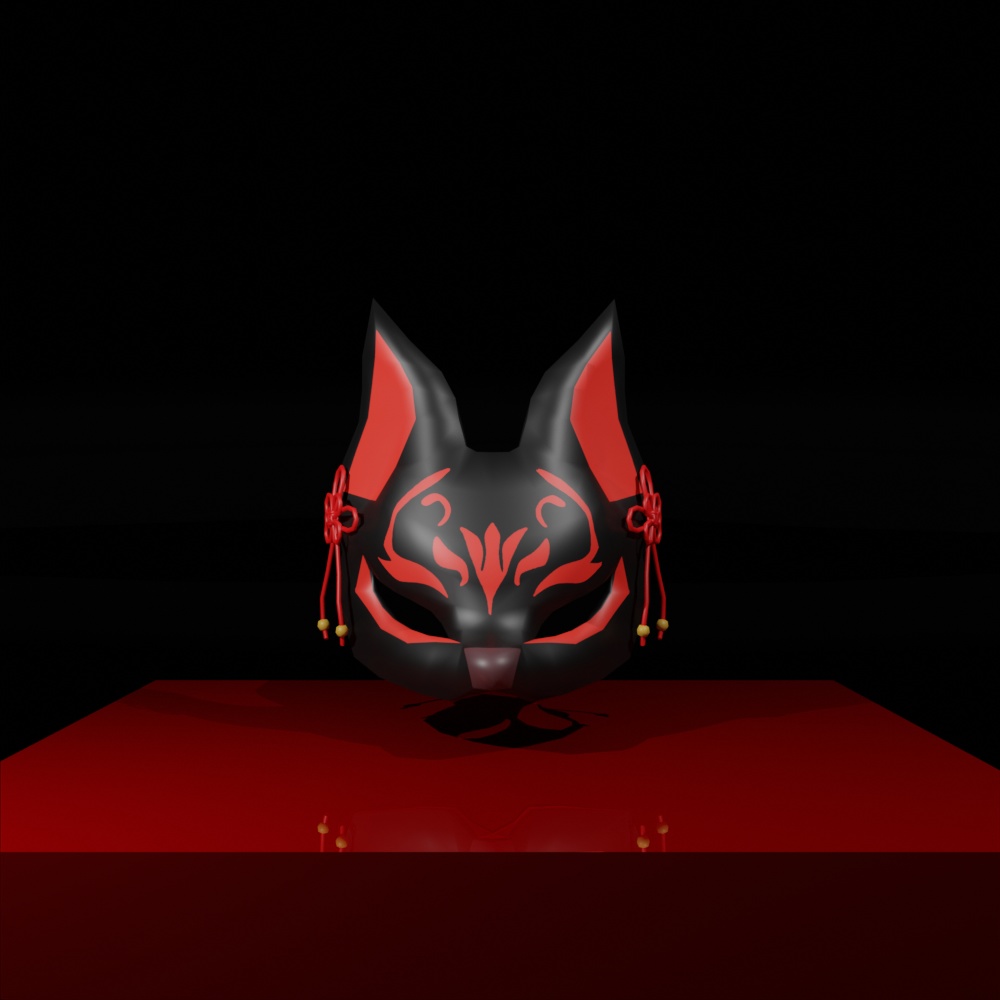 【VRChat想定】狐面ヘアアクセサリー