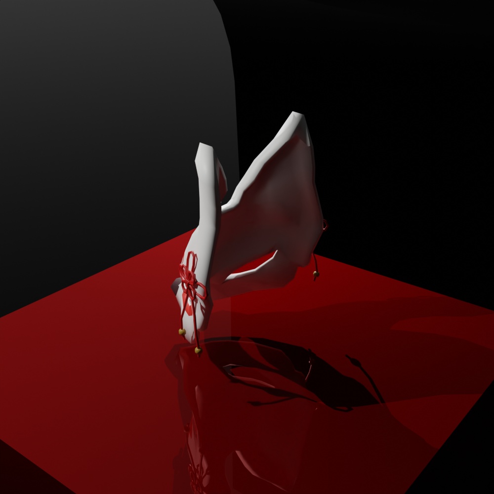 【VRChat想定】狐面ヘアアクセサリー