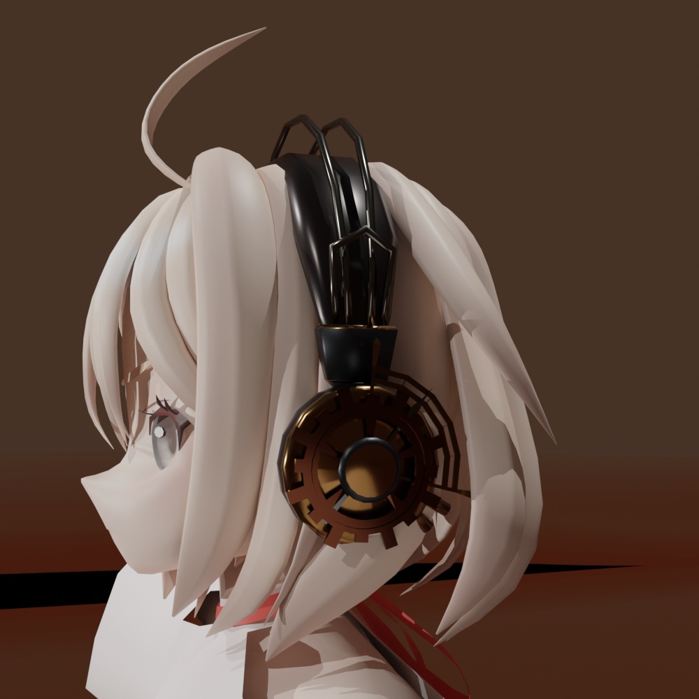 【VRChat想定】スチームパンク風ヘッドホン