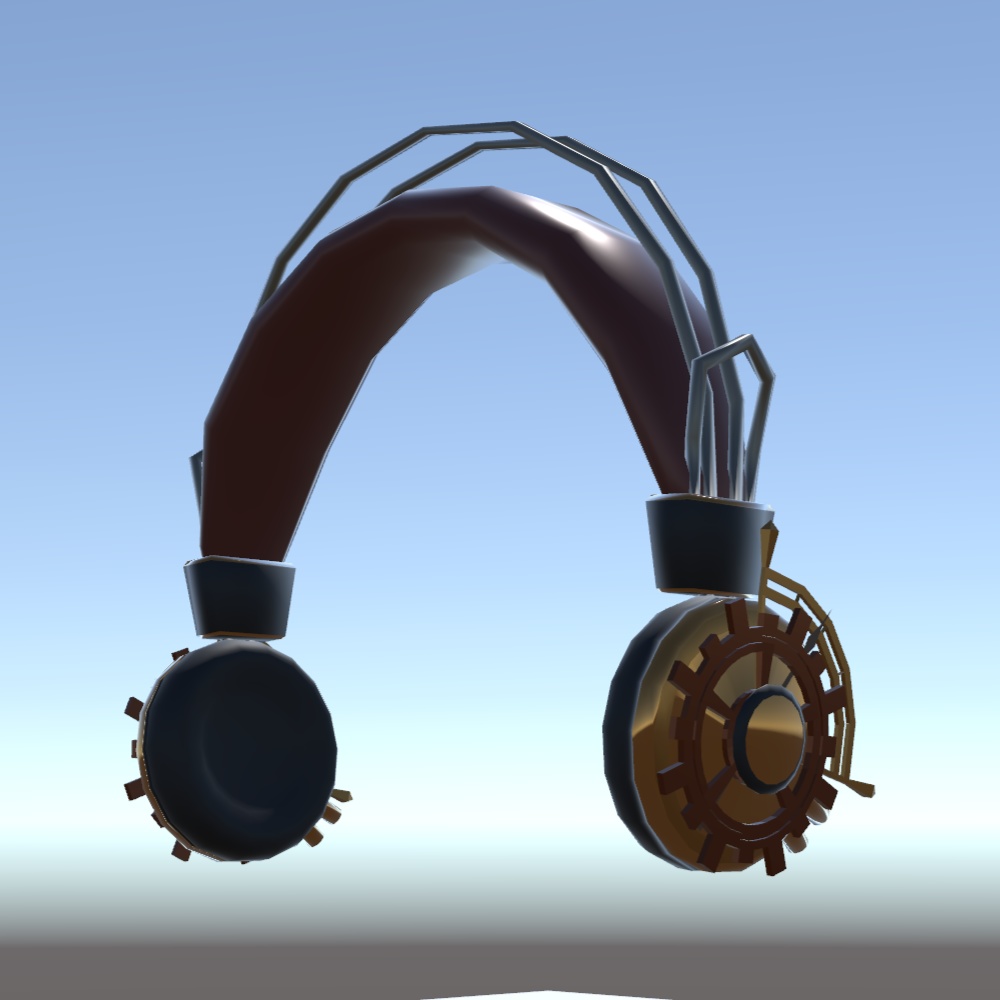 【VRChat想定】スチームパンク風ヘッドホン