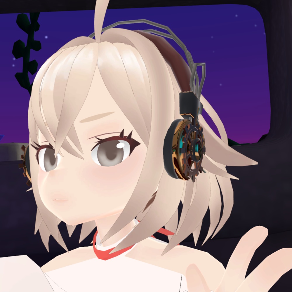 【VRChat想定】スチームパンク風ヘッドホン
