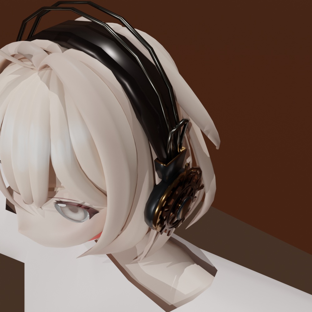 【VRChat想定】スチームパンク風ヘッドホン