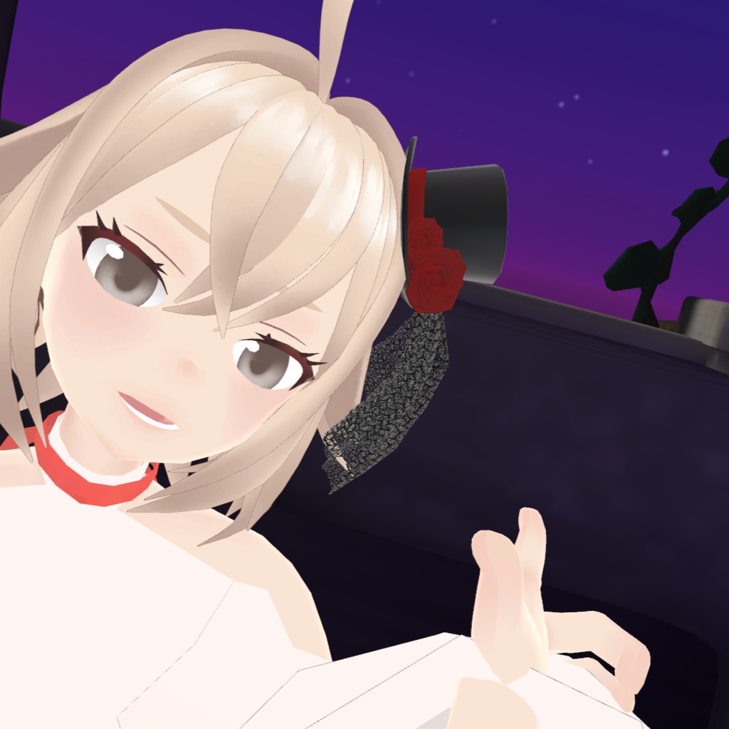 【VRChat想定】ゴシックハット ヘアアクセサリー