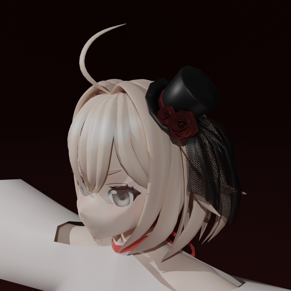 【VRChat想定】ゴシックハット ヘアアクセサリー