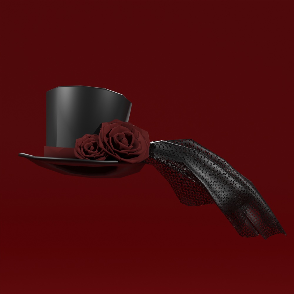 【VRChat想定】ゴシックハット ヘアアクセサリー