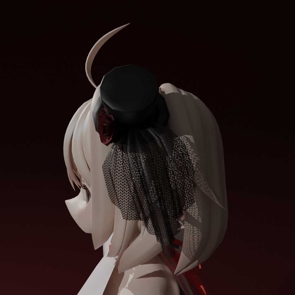 【VRChat想定】ゴシックハット ヘアアクセサリー