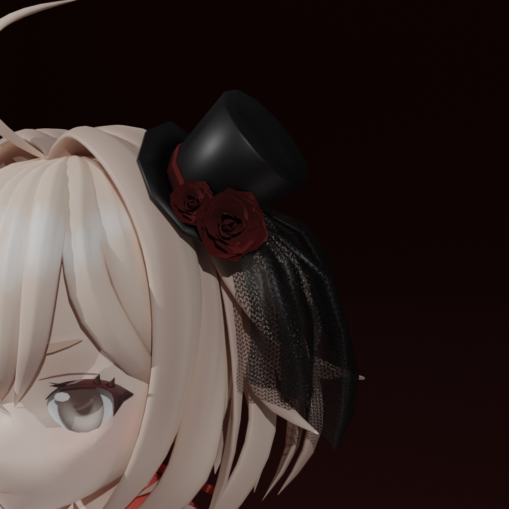 【VRChat想定】ゴシックハット ヘアアクセサリー