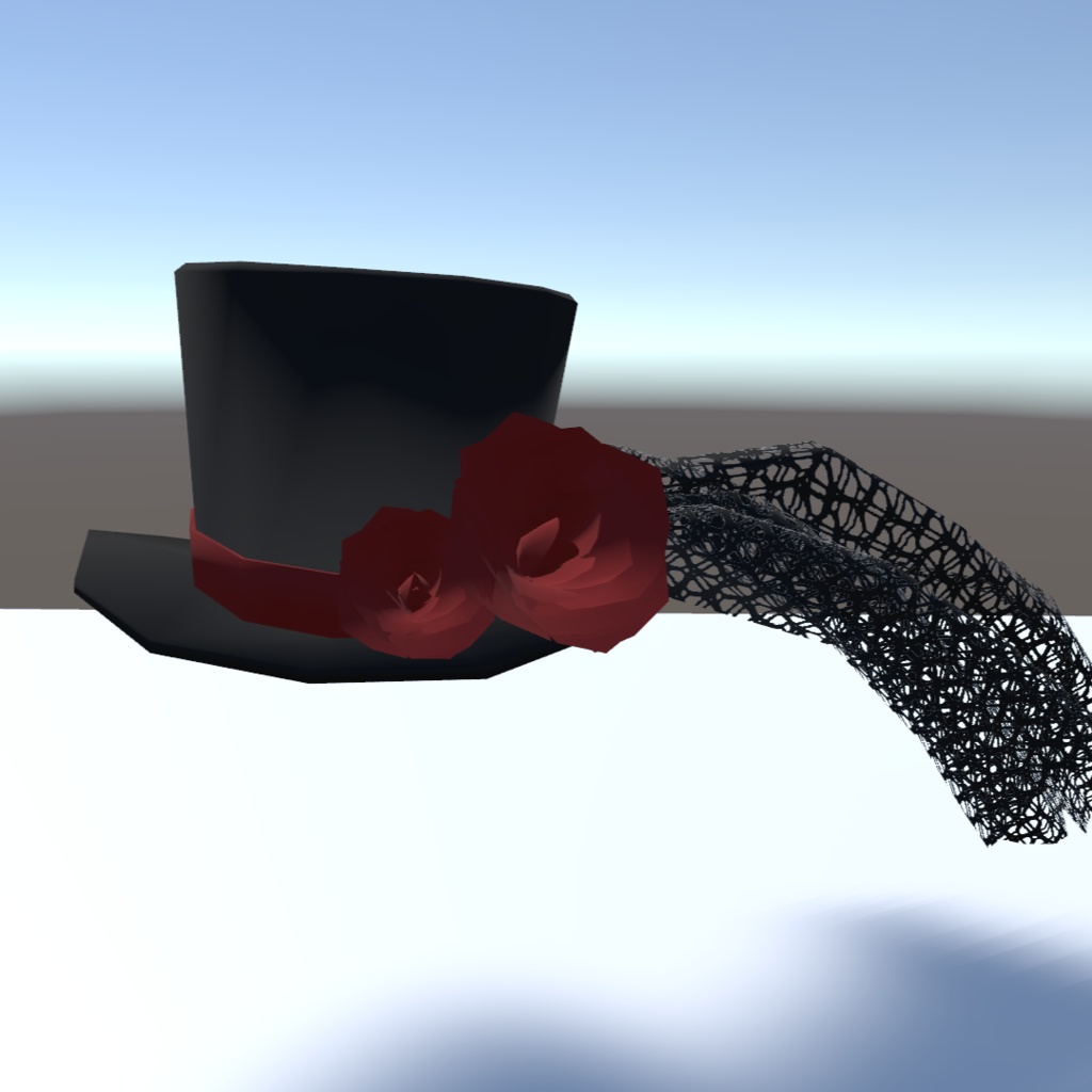 【VRChat想定】ゴシックハット ヘアアクセサリー