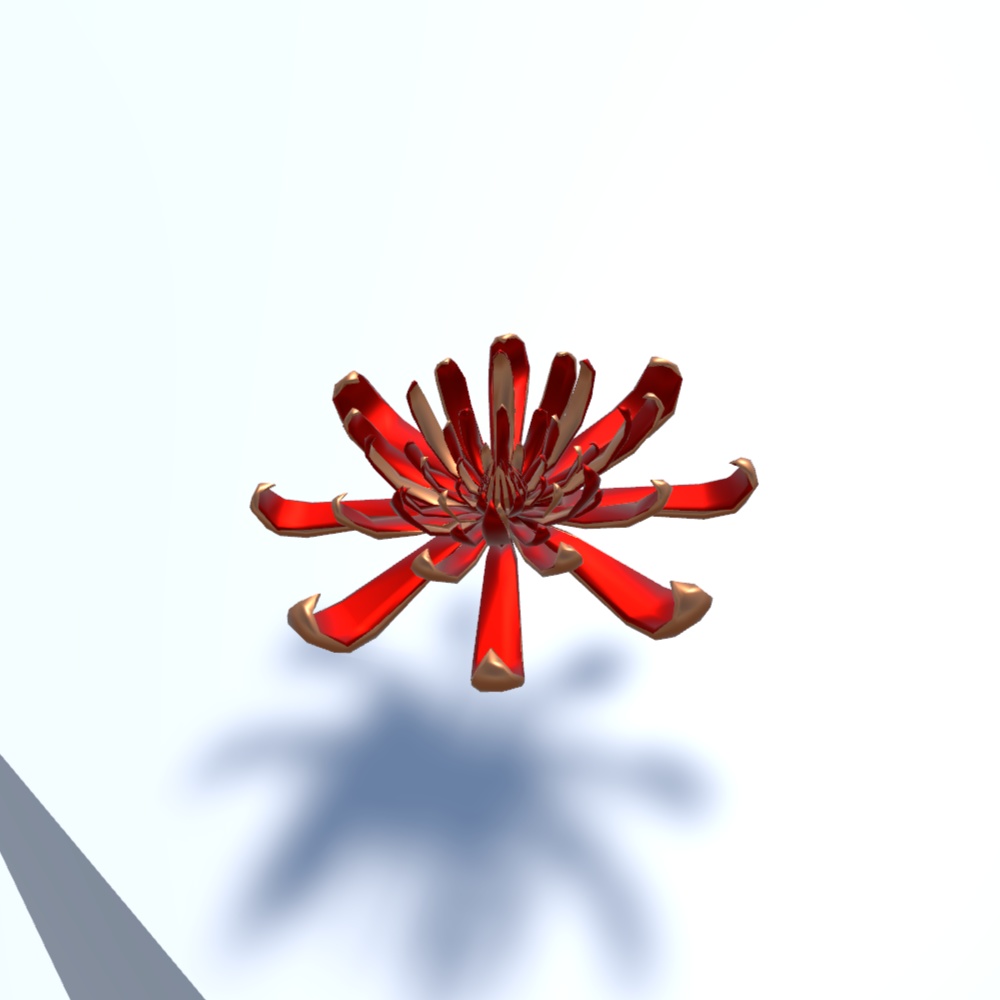 【VRChat想定】乱れ菊ヘアアクセサリー