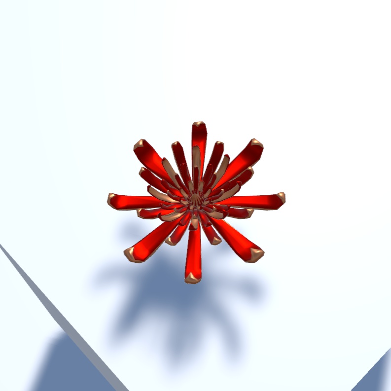 【VRChat想定】乱れ菊ヘアアクセサリー