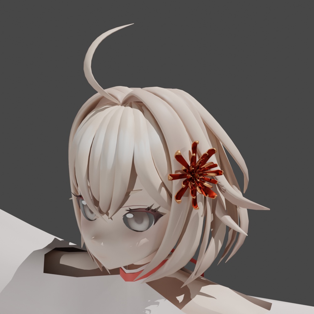 【VRChat想定】乱れ菊ヘアアクセサリー