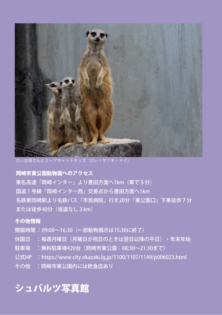 【納期3W以内】もっと岡崎市東公園動物園はいいぞ