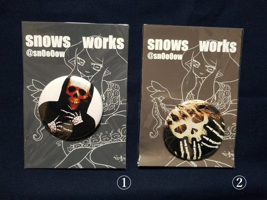 ドクロ缶バッジ