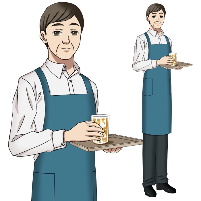 カフェ店員(おじさん)