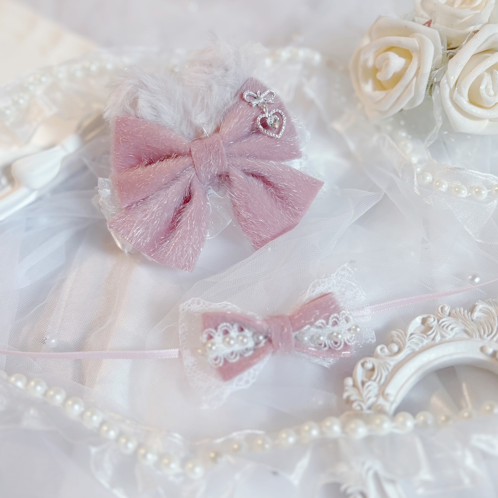 pink rabbit set 【ヘッドドレス+リボン】