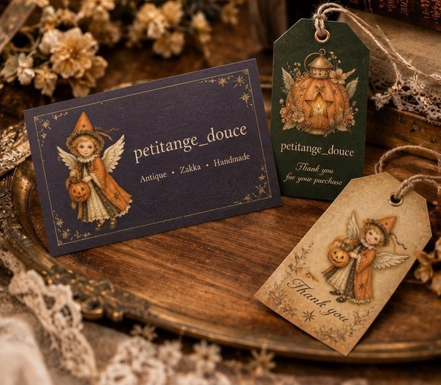 【4Color】Petit Ange Halloween|アンティーク風デジタルペーパー