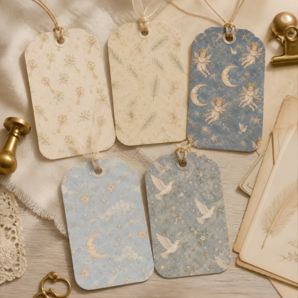 【5piece】Petit Ange ANTIQUE ANGEL DREAM アンティーク風デジタルペーパー