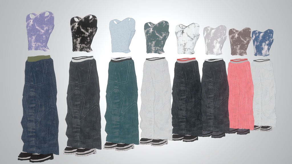 『狛乃対応』腰パンジーンズ【VRC衣装】