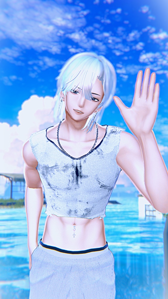 『水瀬対応』腰パンジーンズ【VRC衣装】