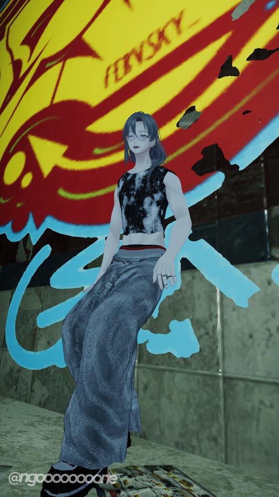 『水瀬対応』腰パンジーンズ【VRC衣装】