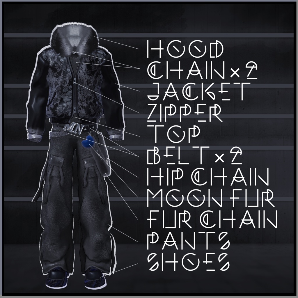 ❗❗❗❗Sale❗❗❗❗【男性アバター対応】Lunar Fur Wolf【オリジナル3D衣装】