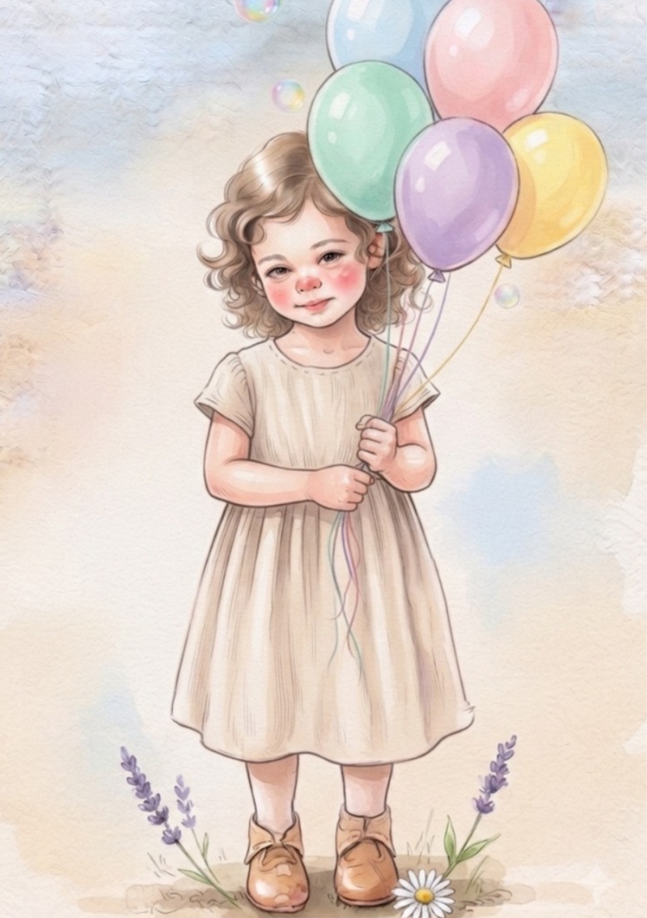 【全５枚】女の子の水彩イラスト