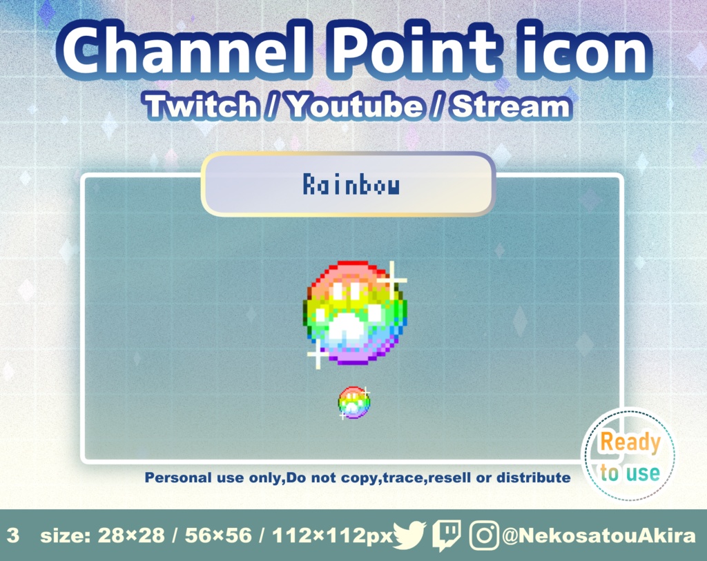 【肉球コイン】Twitch チャンネルポイント ・エモート / Cute icon / Kawaii / Streamer