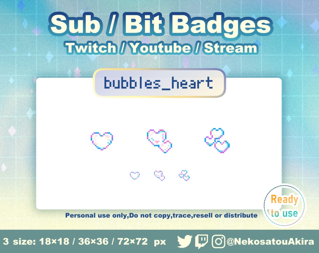 ドット絵「あわ」バッジ Twitch Sub Badges x15 - Bit Badges / Pixel Art / Cute sub badges / Kawaii / Streamer