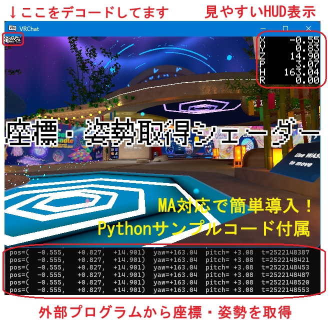 座標・姿勢取得シェーダー&外部取得ツール【VRChat】【MA】
