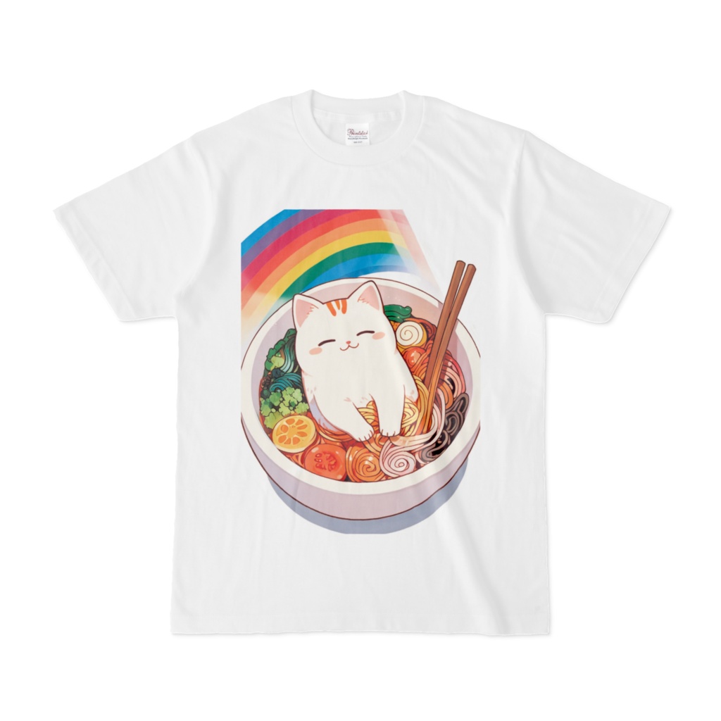 ラーメンねこレインボーTシャツ