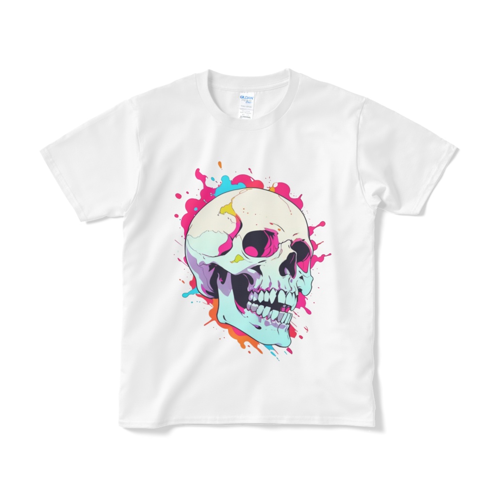 ショートデリバリー スカルスプラッシュ Tシャツ