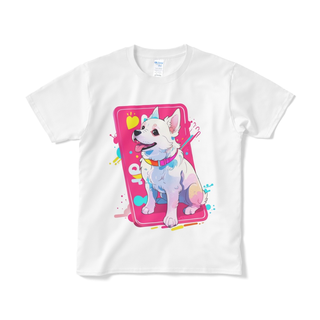 ショートデリバリー ドッグカラフルアート Tシャツ