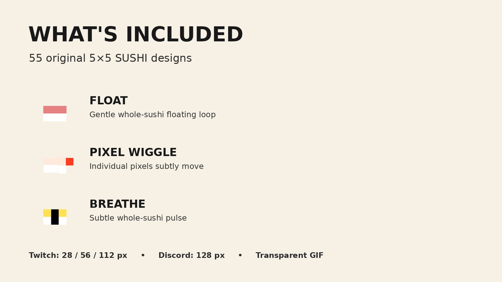 5×5 SUSHI — Animated Stream Pack