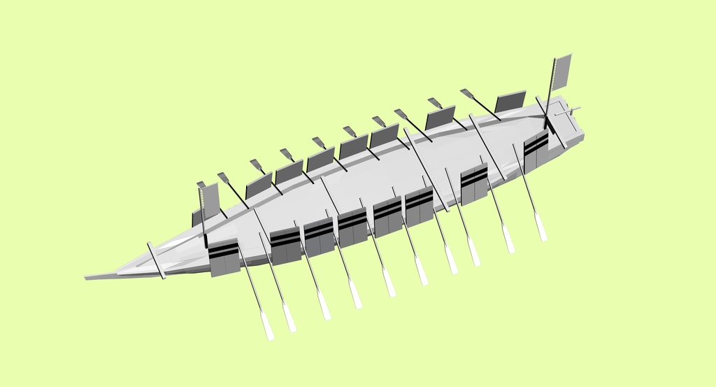 和船・小早船【3Dモデル・クリスタで使用可能・fbxファイル】