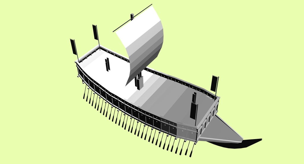 和船・関船【3Dモデル・クリスタで使用可能・fbxファイル】