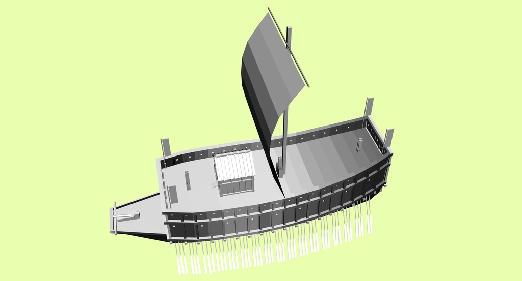 和船・安宅船【3Dモデル・クリスタで使用可能・fbxファイル】