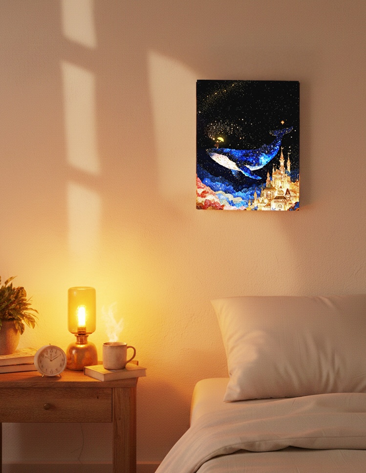 願いを運ぶ星のクジラ│キャンバスアート