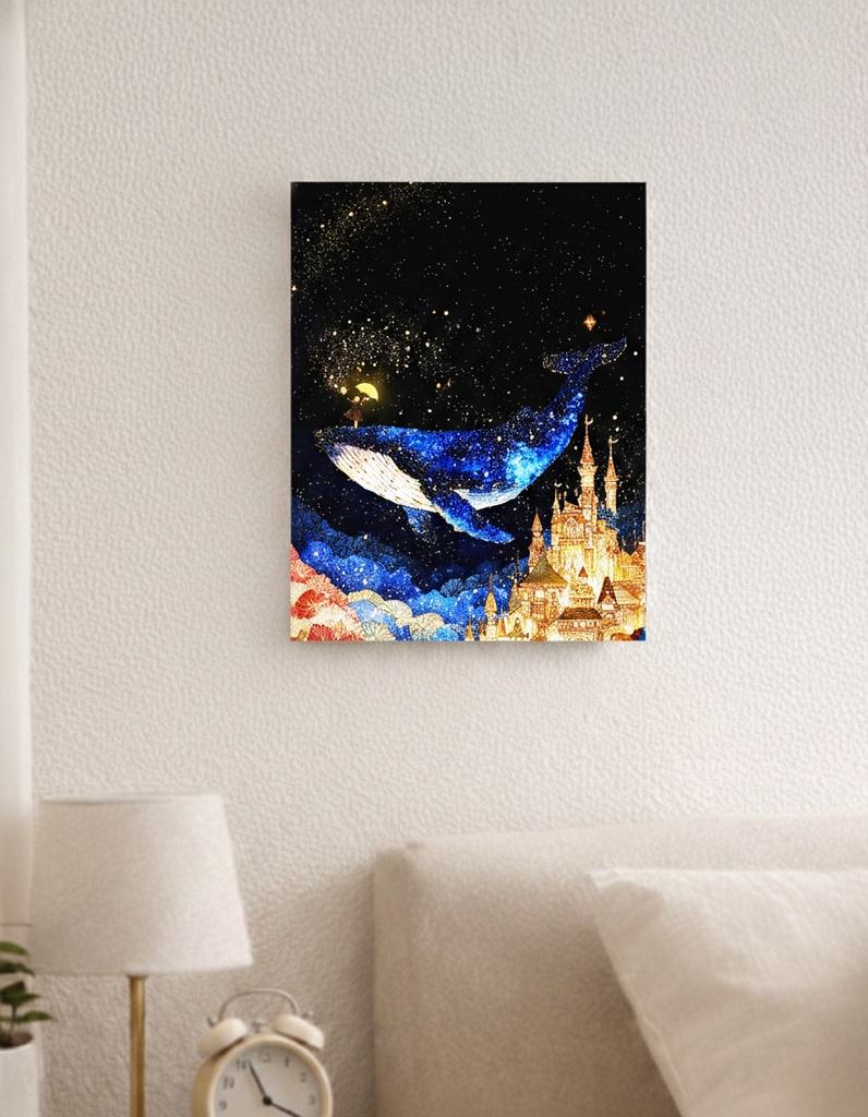 願いを運ぶ星のクジラ│キャンバスアート