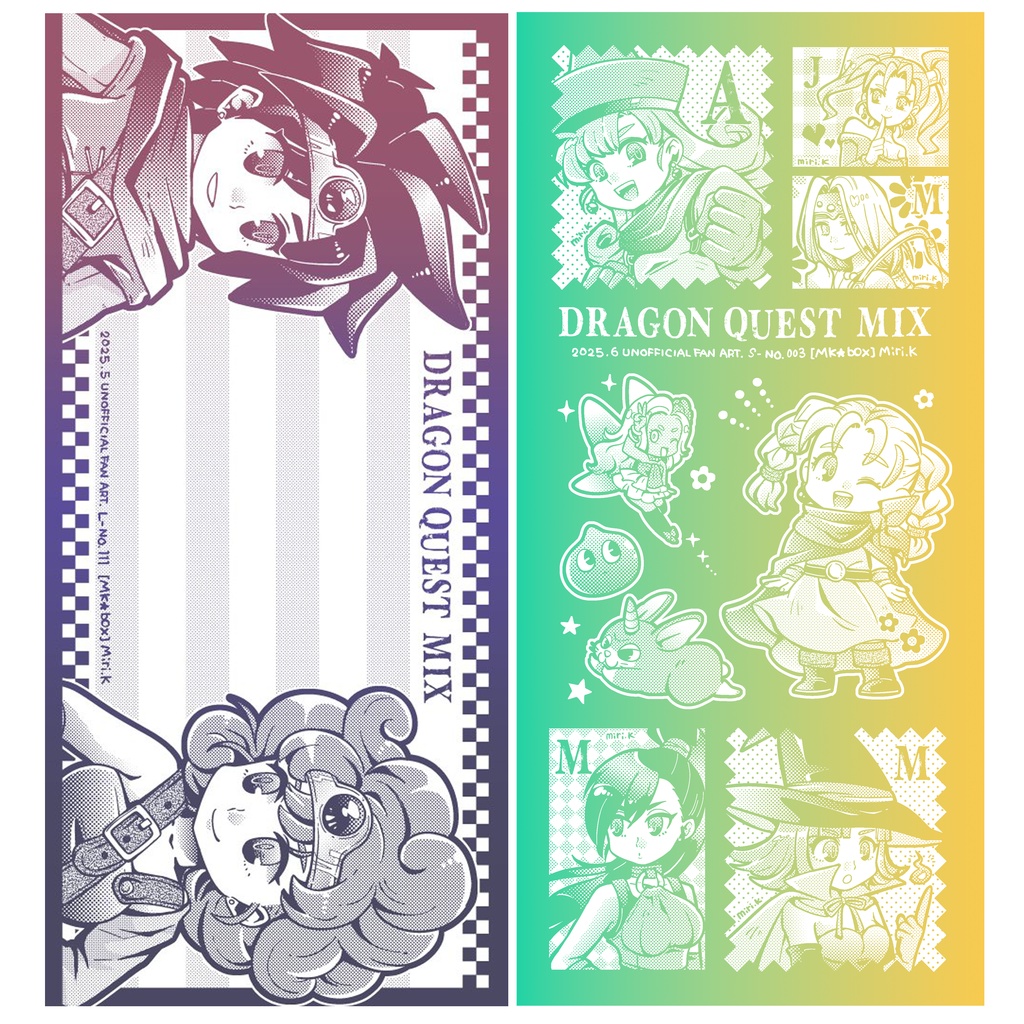 NEW[L-111]DQmix 短冊便箋＆シールセット