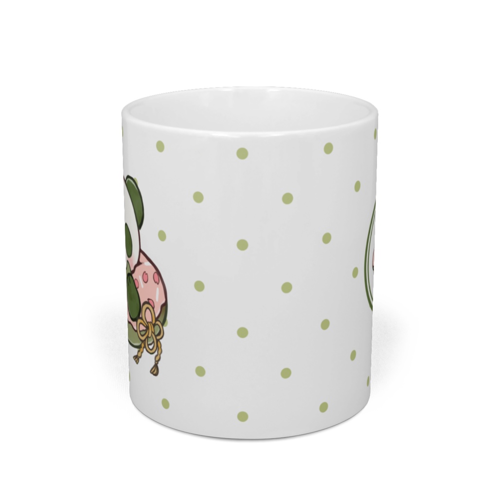 桜ドーナツと抹茶パンダのマグカップ