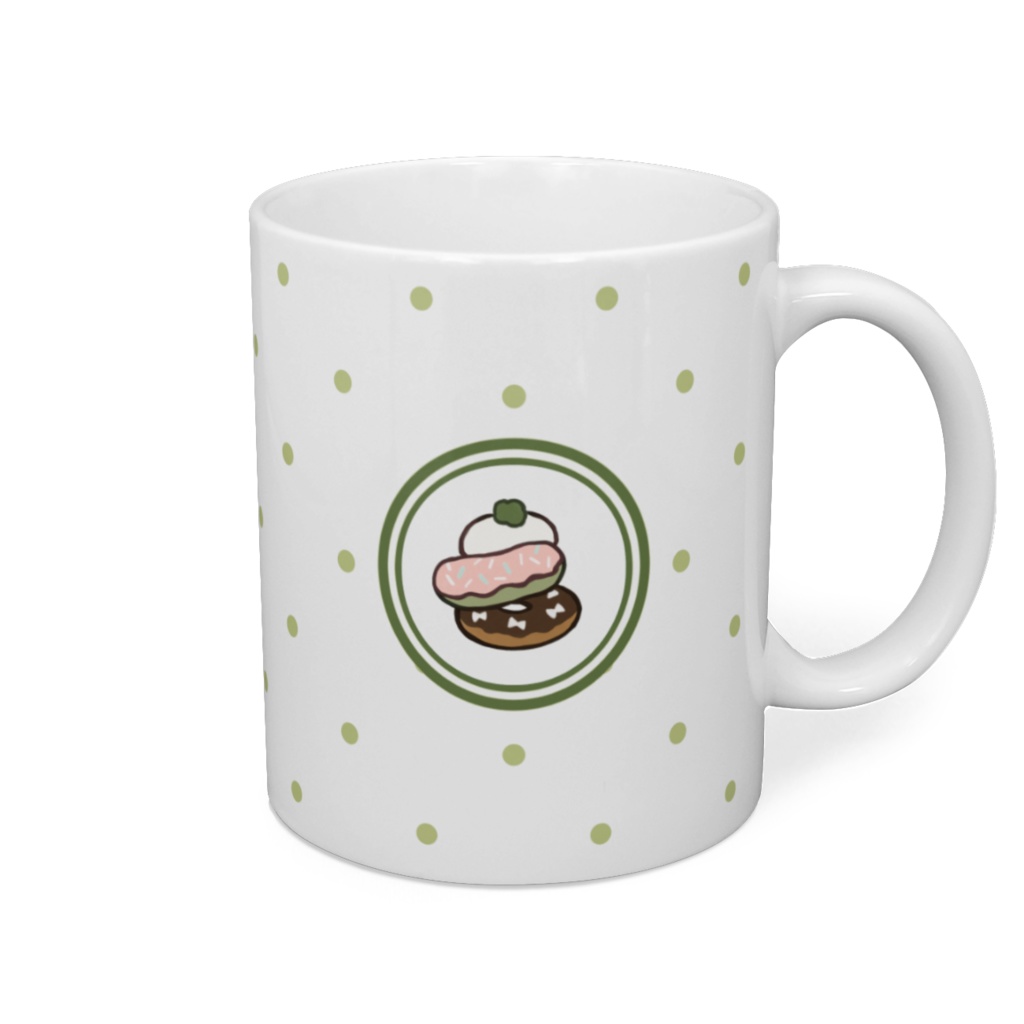 桜ドーナツと抹茶パンダのマグカップ