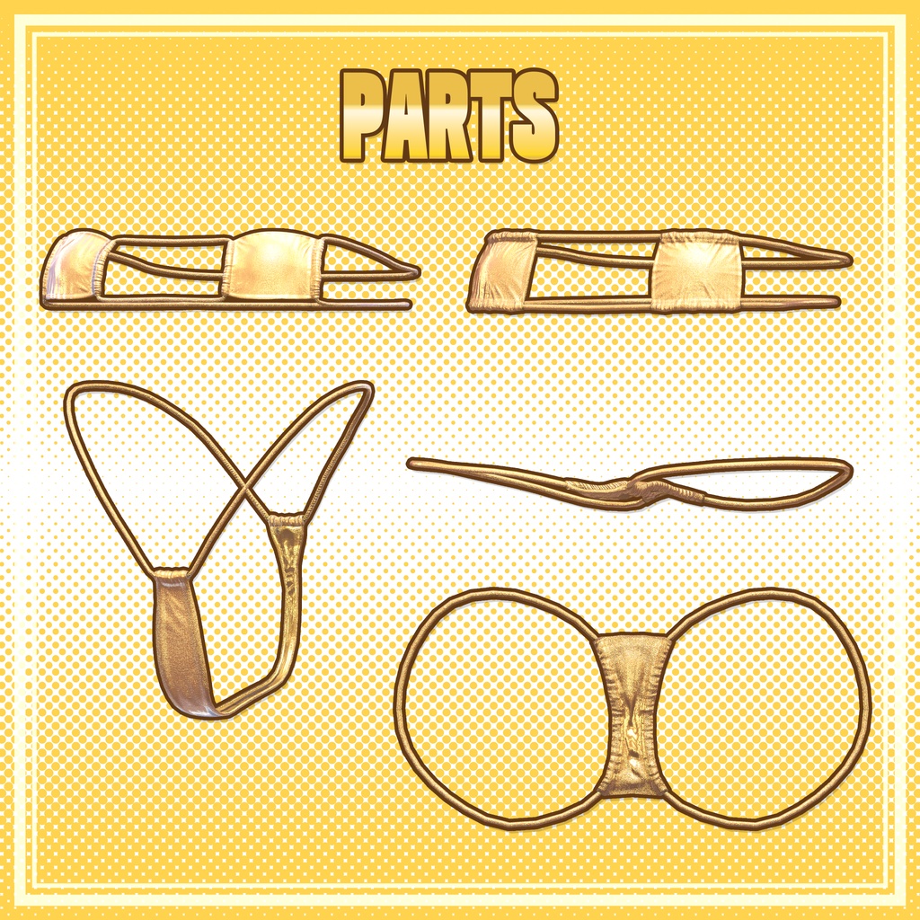 🟡【GWセール中】【6アバター対応】眼帯ビキニ EyePatchBikini【ギミック付き】🟡
