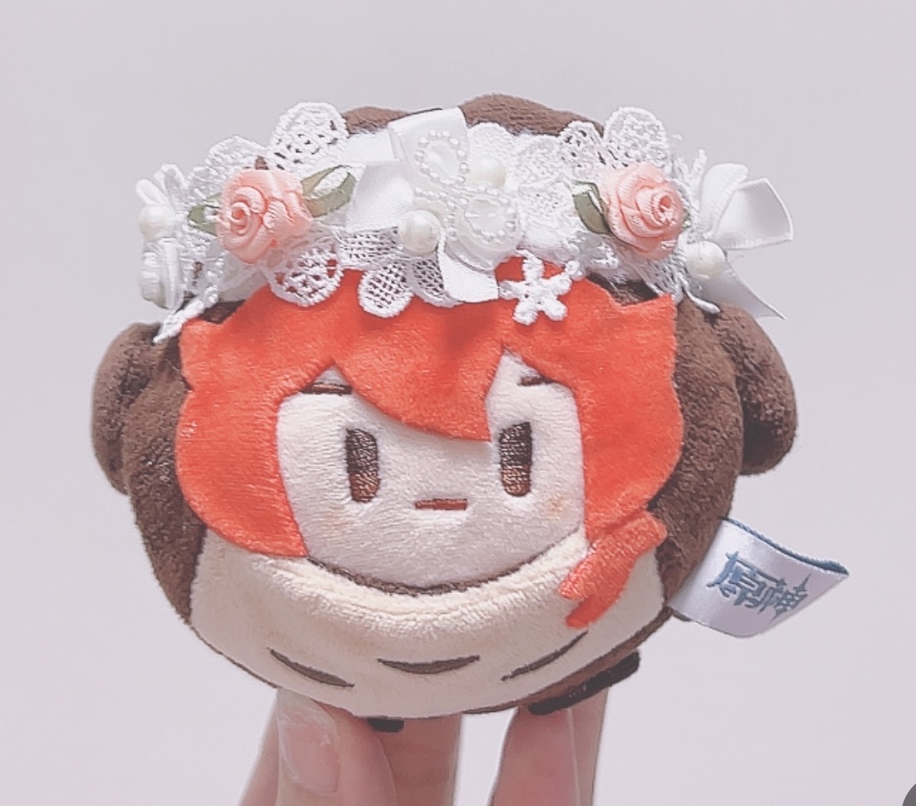 ぬい用花嫁ヘッドドレスセット（羽付き）