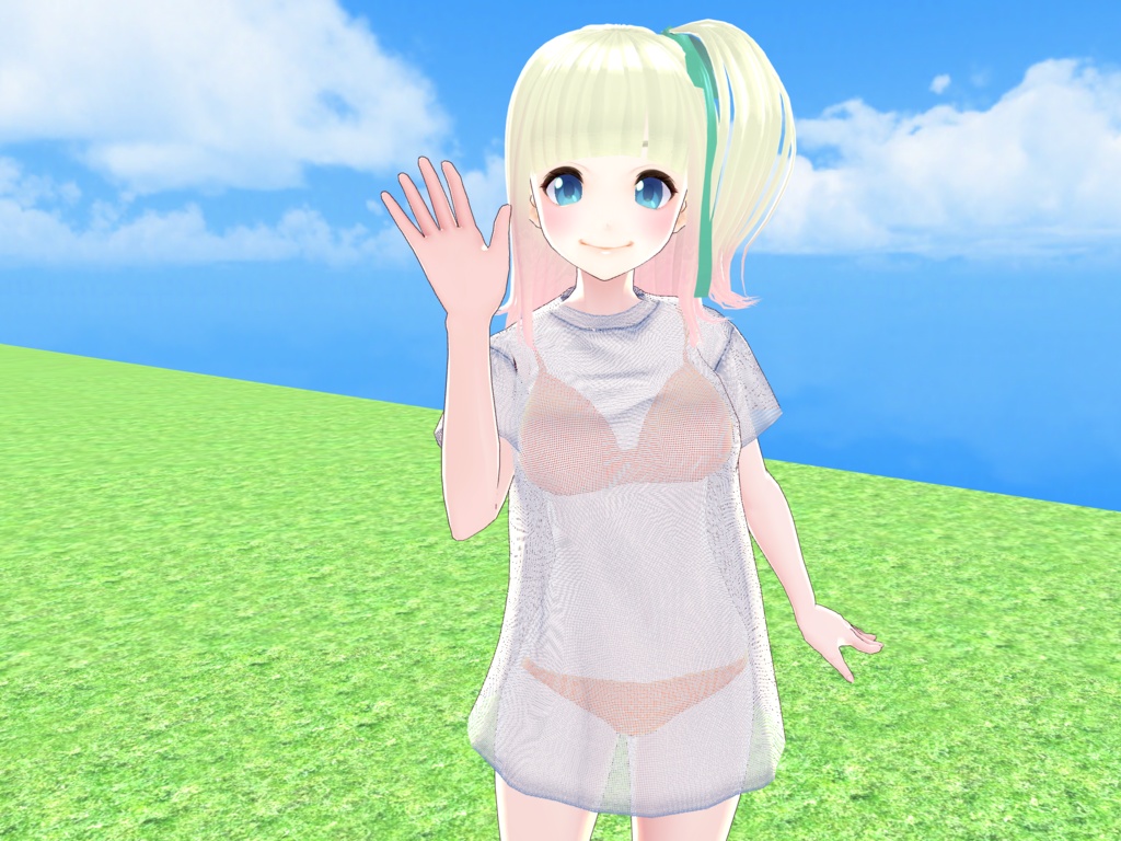 夏だから水着が透けて見えるTシャツテクスチャ