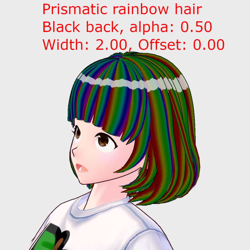 VRoid studio Prismatic rainbow hair texture